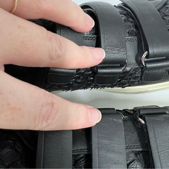 Louis Vuitton Reptile Sneaker Boot Black Leather High Top 12 Mens - Picture 12 of 14